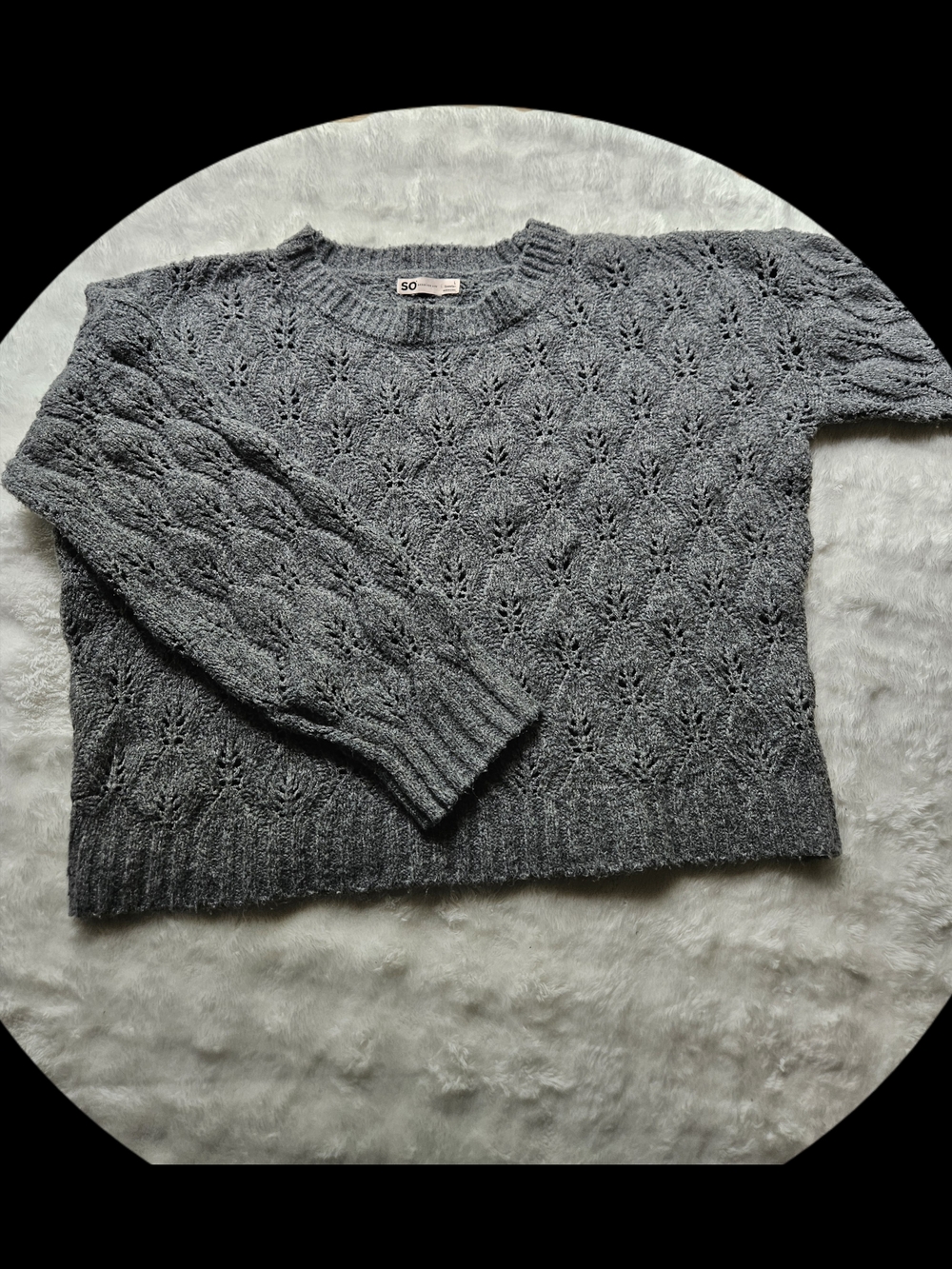 SO Gray Knit Pullover Sweater